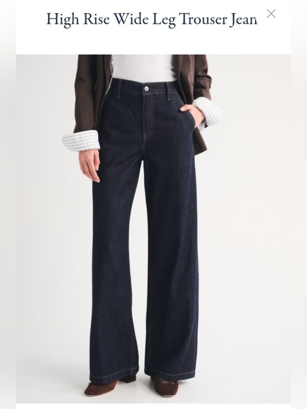 Abercrombie & Fitch High Rise Wide Leg Jeans Blue Size 28 Extra Long